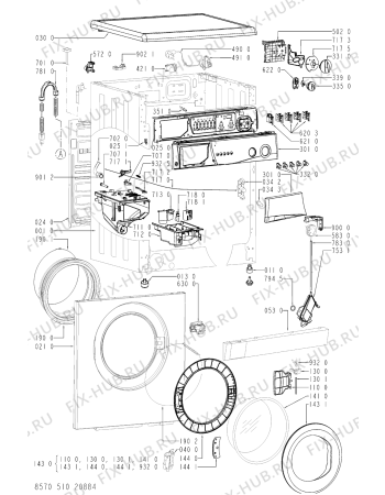 Схема №2 FL 5095 с изображением Микропереключатель для стиралки Whirlpool 481228219741
