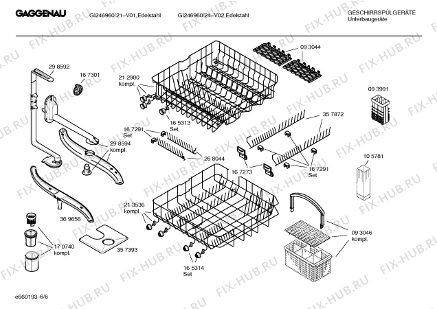 Схема №3 GI246960 с изображением Инструкция по эксплуатации Gaggenau для посудомоечной машины Bosch 00500259