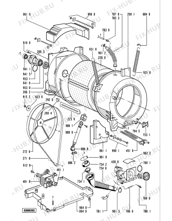 Взрыв-схема стиральной машины Whirlpool AWM 030/WS-F - Схема узла