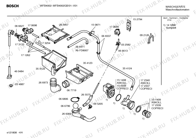 Взрыв-схема стиральной машины Bosch WFB4002GB - Схема узла 04