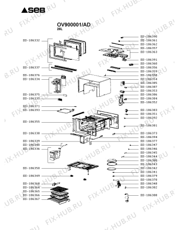 Схема №1 OV900030/AD с изображением Модуль (плата управления) для духового шкафа Seb SS-186385