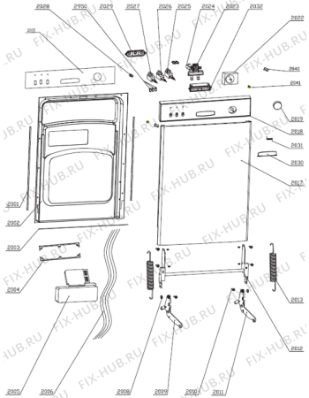 Схема №1 SGI600E (247099, WQP12-9026A) с изображением Дверь для электропосудомоечной машины Gorenje 266082
