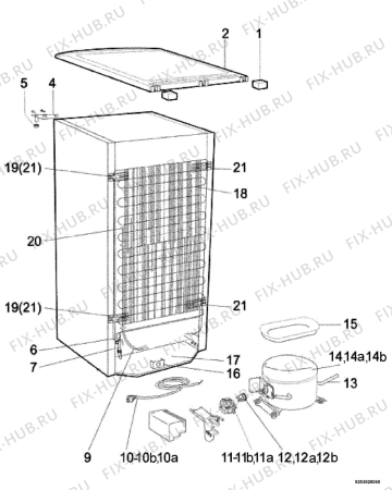 Взрыв-схема холодильника Electrolux ERD26098W - Схема узла Cooling system 017
