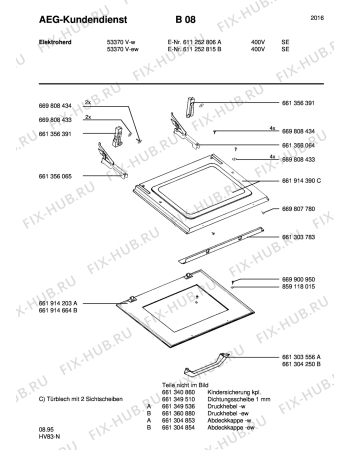 Взрыв-схема плиты (духовки) Aeg 53370V-W S 400V - Схема узла Section3