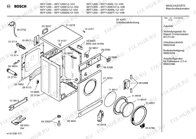 Взрыв-схема стиральной машины Bosch WFF1200IL, WFF1200 - Схема узла 03
