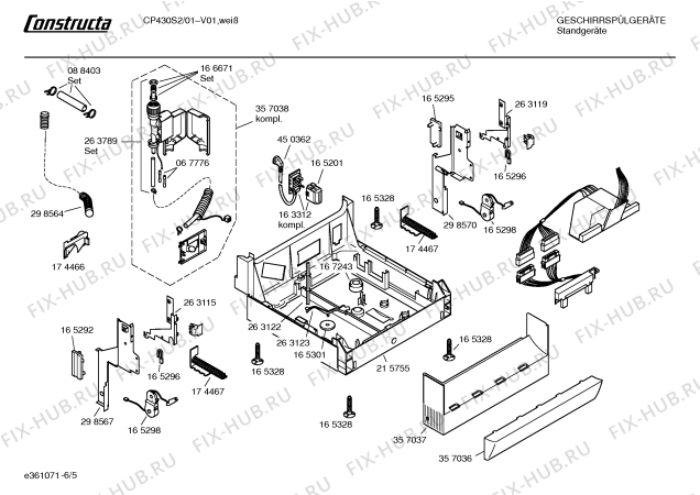 Взрыв-схема посудомоечной машины Constructa CP430S2 - Схема узла 05