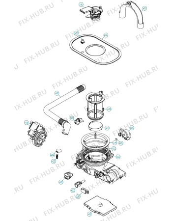 Взрыв-схема посудомоечной машины Asko D5893 CN   -SS Bi (339201, DW70.4) - Схема узла 04