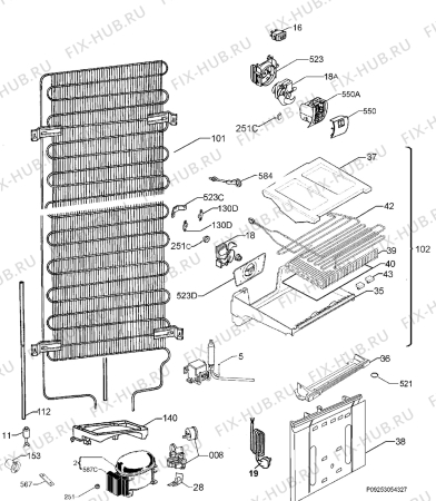 Взрыв-схема холодильника Aeg S83400CTX0 - Схема узла Cooling system 017