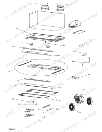 Схема №1 GHF6X (312221, GRK1E8) с изображением Обшивка для вытяжки Gorenje 330494