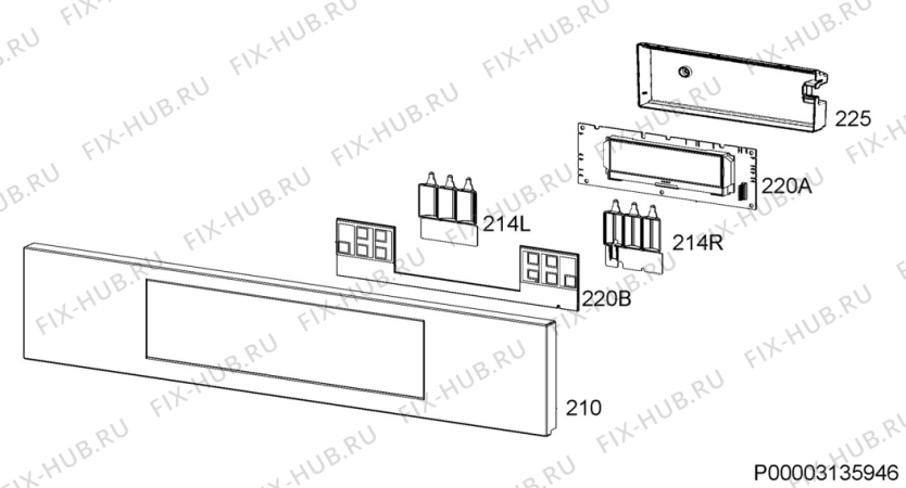 Взрыв-схема плиты (духовки) Ikea KULINARISK 50421060 - Схема узла Command panel 037