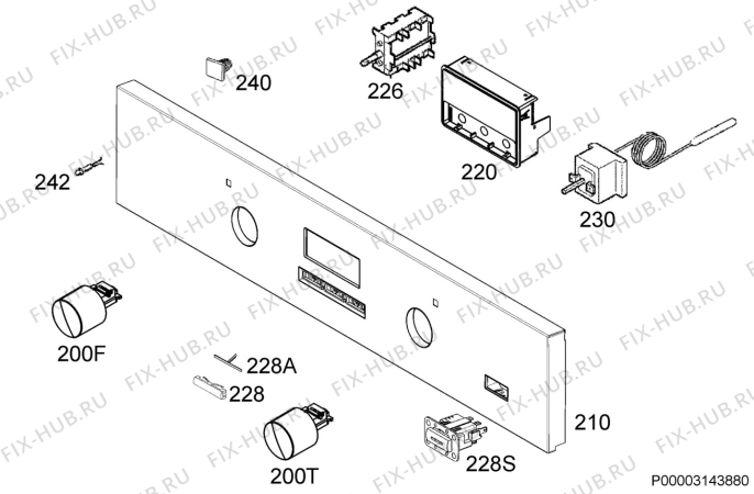 Взрыв-схема плиты (духовки) Electrolux EOA3454AOX - Схема узла Command panel 037