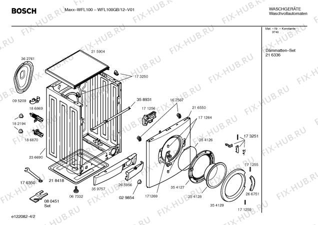 Взрыв-схема стиральной машины Bosch WFL100GB EXCLUSIV Maxx WFL 100 - Схема узла 02