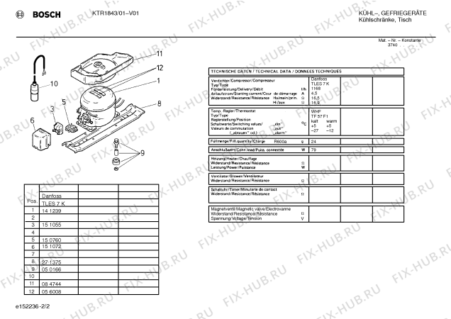 Взрыв-схема холодильника Bosch KTR1843 - Схема узла 02