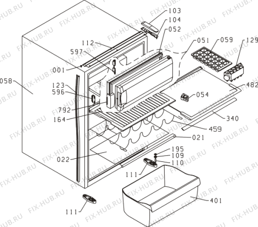 Схема №1 EEK140VA/E01 (695898, HTDI1426) с изображением Полка для холодильной камеры Gorenje 668749