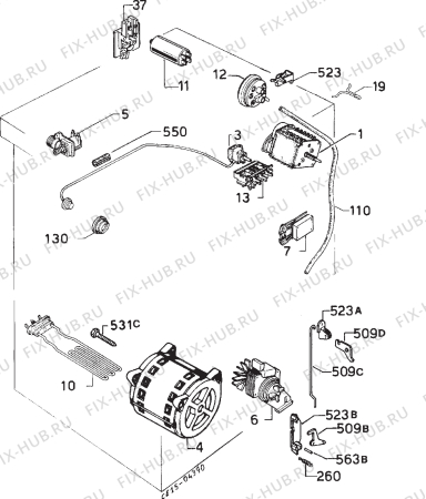 Взрыв-схема стиральной машины Electrolux WH240 - Схема узла Electrical equipment 268