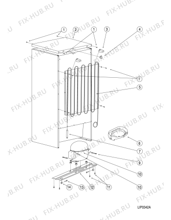 Взрыв-схема холодильника Indesit NBA15 (F075468) - Схема узла