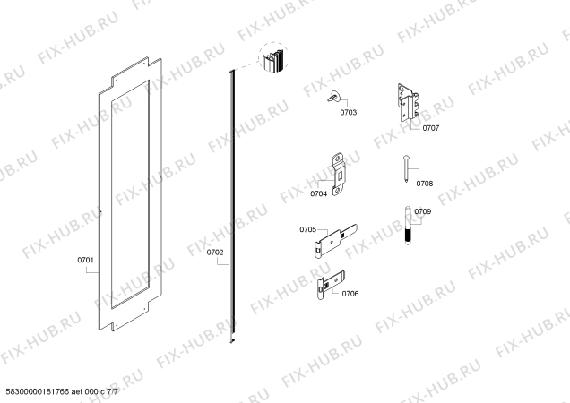 Схема №3 FI24DP02 с изображением Дверь для холодильника Siemens 00713642