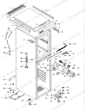 Взрыв-схема холодильника Zanussi DF50/31 - Схема узла Cabinet + furniture (extra)