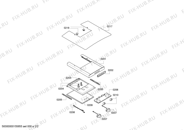 Взрыв-схема вытяжки Siemens LC68GE540B - Схема узла 02