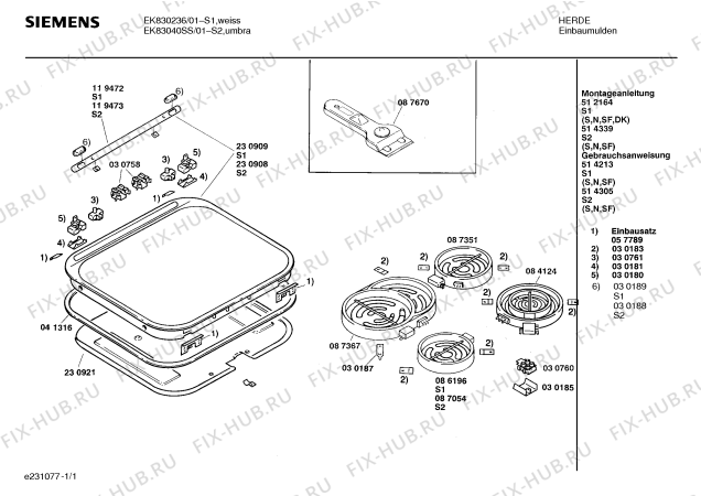 Схема №1 EK83040SS с изображением Панель для электропечи Siemens 00119473