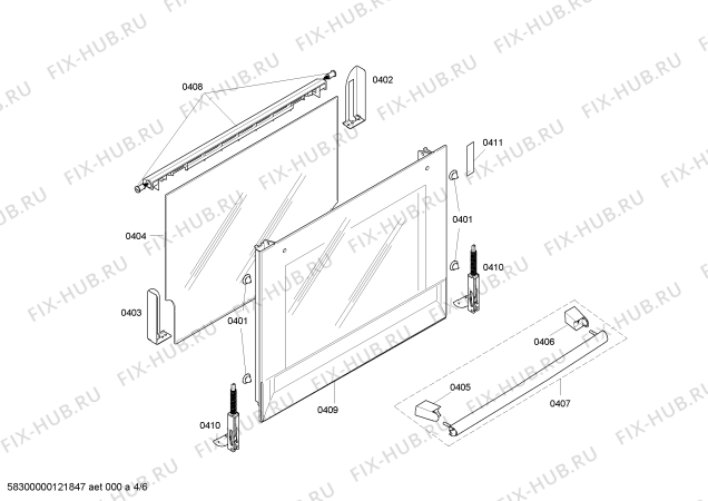 Взрыв-схема плиты (духовки) Bosch HBN101250A - Схема узла 04