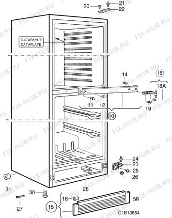 Взрыв-схема холодильника Electrolux ER8407B - Схема узла C10 Cabinet