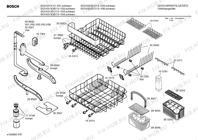 Взрыв-схема посудомоечной машины Bosch SGV4323EU - Схема узла 06