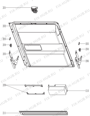 Схема №1 GS64314W (352698, GORENJE#9) с изображением Дверца для электропосудомоечной машины Gorenje 390263