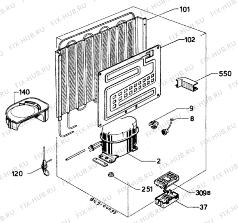 Взрыв-схема холодильника Unknown KVI1600 - Схема узла C10 Cold, users manual