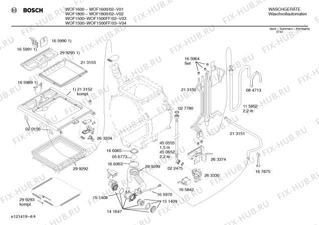 Схема №3 WOF1500FF BOSCH WOF 1500   Euro с изображением Инструкция по эксплуатации для стиралки Bosch 00522964