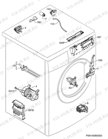 Взрыв-схема стиральной машины Electrolux EWF149542W - Схема узла Electrical equipment 268