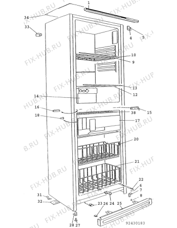 Взрыв-схема холодильника Rosenlew RJPK293EKO - Схема узла C10 Cabinet/Interior