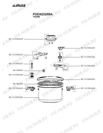 Схема №1 P3534232/89A с изображением Котелка Seb SS-7117001656