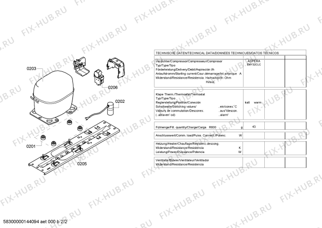 Взрыв-схема холодильника Bosch GSD11V22GB - Схема узла 02