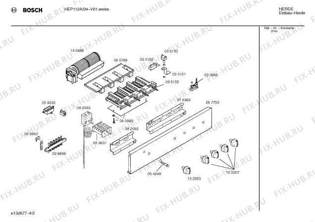 Схема №2 HEP112ACC с изображением Переключатель для духового шкафа Bosch 00152253