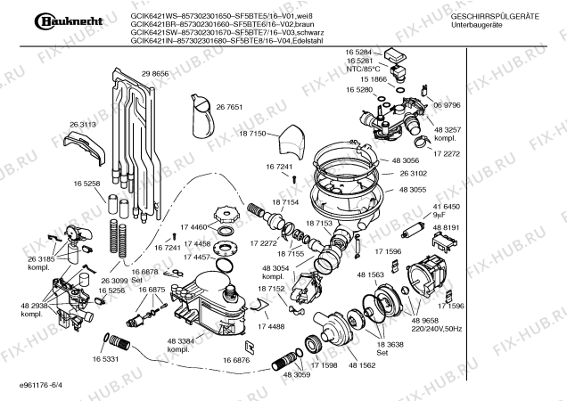 Схема №6 SF5BTE6 GCIK6421BR с изображением Крышка для посудомоечной машины Bosch 00184087