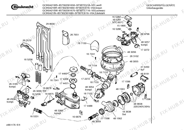 Схема №6 SF5BTE6 GCIK6421BR с изображением Кнопка для посудомойки Bosch 00188799