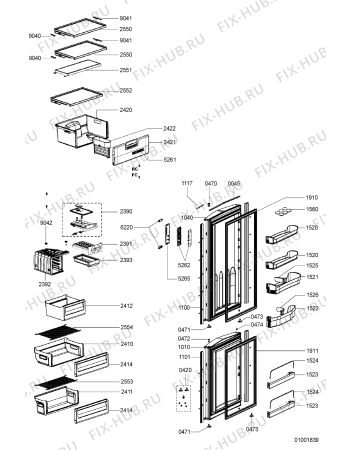 Схема №2 VS 601 IX с изображением Ящик (корзина) для холодильника Whirlpool 481241820039