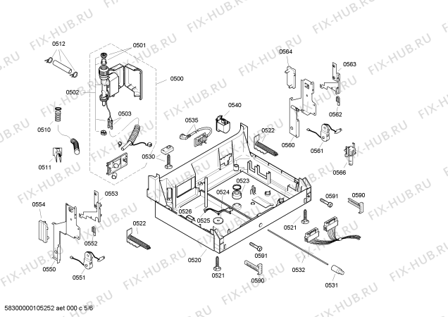 Взрыв-схема посудомоечной машины Siemens SE65T370EU - Схема узла 05