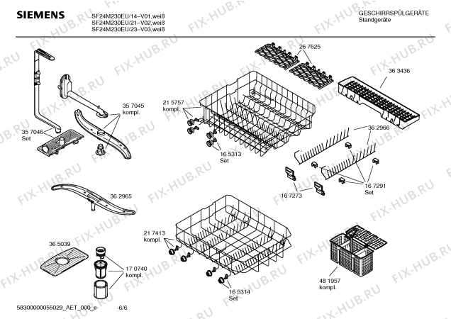 Схема №3 SF24A230 с изображением Инструкция по эксплуатации для посудомойки Siemens 00587764