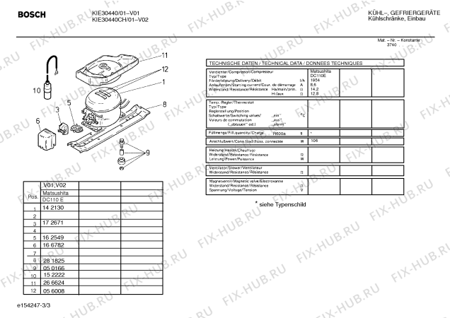 Взрыв-схема холодильника Bosch KIE30440 - Схема узла 03