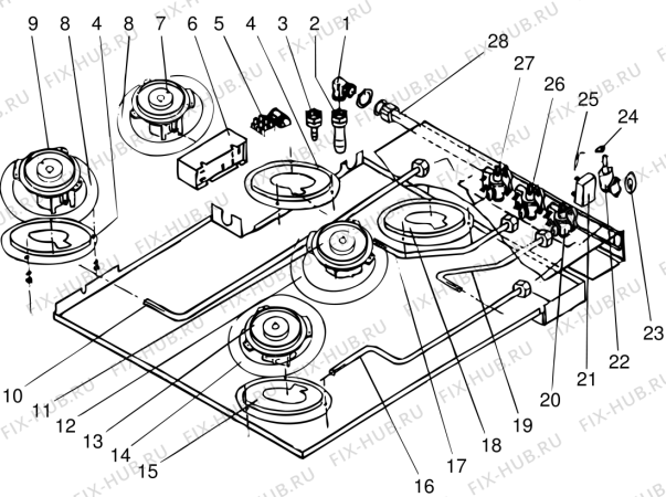 Схема №2 TL60G (F010001) с изображением Инструкция по эксплуатации для плиты (духовки) Indesit C00134714