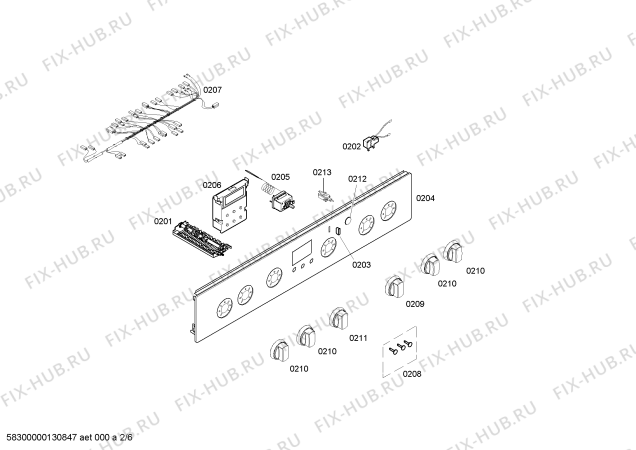 Взрыв-схема плиты (духовки) Siemens HM643210H - Схема узла 02