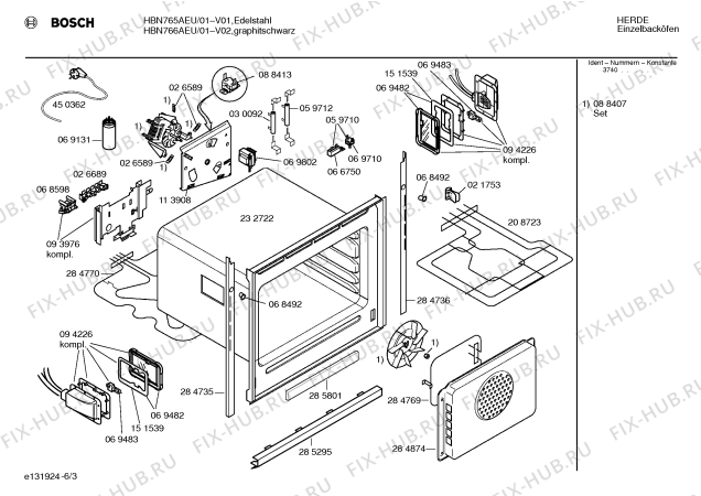 Взрыв-схема плиты (духовки) Bosch HBN766AEU - Схема узла 03