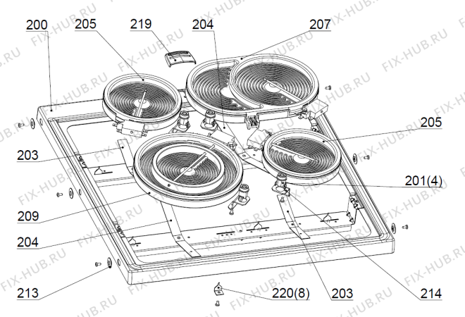 Взрыв-схема вытяжки Gorenje C9670  A42002021 RU   -White FS 60 (900000454, A42002021) - Схема узла 02