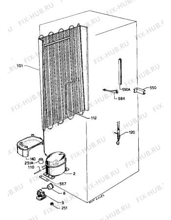 Взрыв-схема холодильника Marijnen CM3014DB - Схема узла Cooling system 017