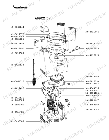 Взрыв-схема кухонного комбайна Moulinex A92022(0) - Схема узла NP000157.1P3