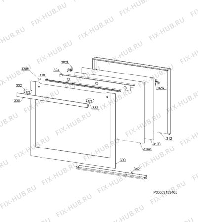 Схема №1 BOGESM с изображением Рукоятка для электропечи Aeg 3879751018