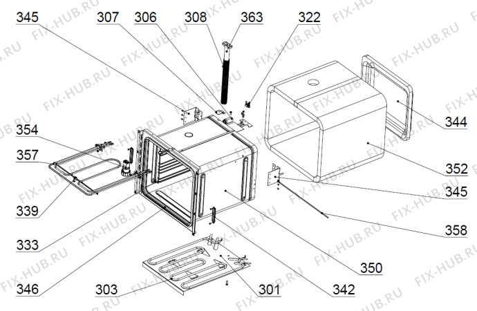 Взрыв-схема вытяжки Gorenje E4102  A42001039 NO   -White FS 50 (182150, A42001039) - Схема узла 03