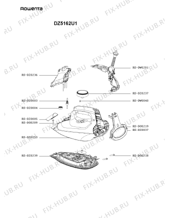 Схема №1 DZ5162U1 с изображением Ручка для электропарогенератора Rowenta RS-DZ0253